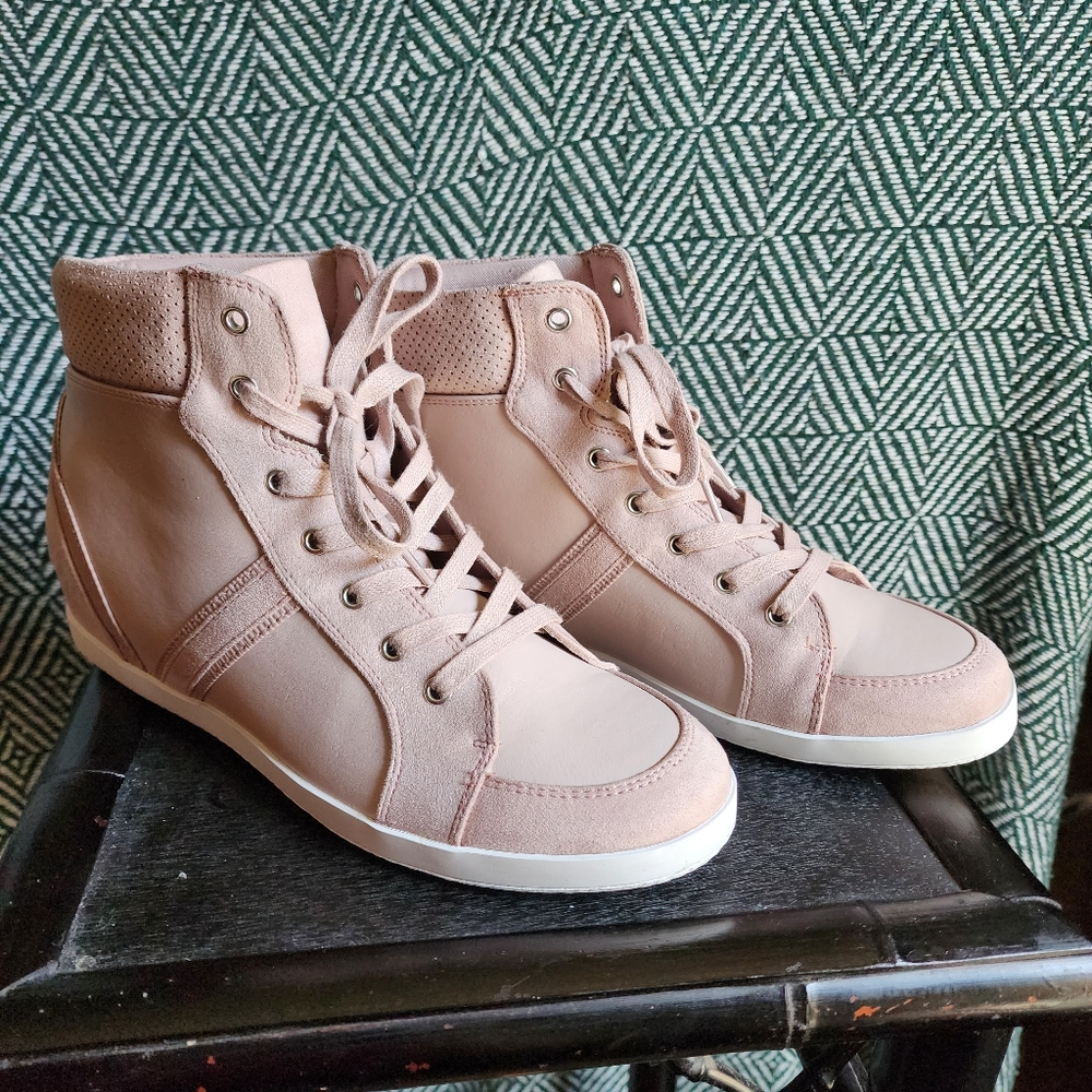 Call It Spring Pink Wedge High Tops